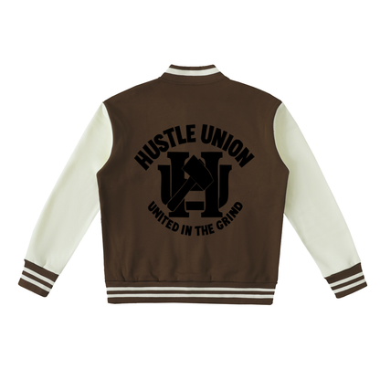 Two-Tone Fleeced Varsity Jacket